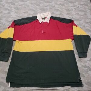 Vintage Ivy Club Rugby Polo Shirt Mens 2XL Multicolor Long Sleeve Striped